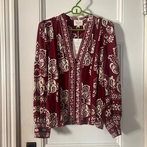 NWT Red Floral Sezane Top!